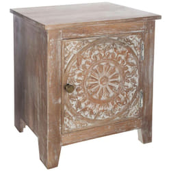 Atmosphera - Table de nuit en bois sculpté avec une taille compacte l. 40 x d. 35 x h. 44,5 cm - 0