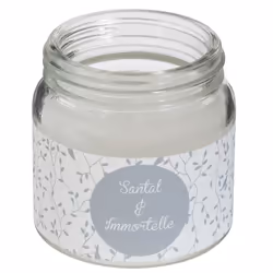 Bougie Parfumée en Verre  Bocal  65g Santal & Immortelle