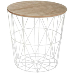 Atmosphera - Table basse Kumi - d 39.5 x 41 cm - Blanc - Livraison gratuite