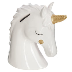 Tirelire Déco  Licorne  18cm Blanc