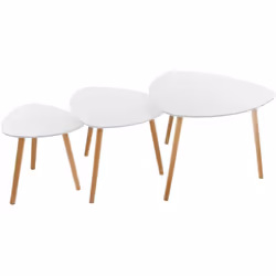 Description générale Ce lot comprend 3 tables basses gigognes au design moderne et scandinave, parfaites pour embellir votre  ...