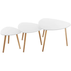 Atmosphera - Tables gigognes Mileo blanc L34 46 60cm créateur d'intérieur