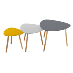 Atmosphera - Table basse Mileo lot de 3 coloris différents