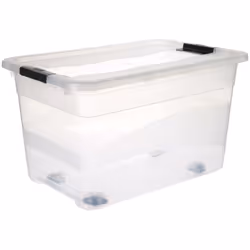 Boîte en plastique transparente 52l "easy roll" - 5 five simply smart. Couleur : Transparent. Matière principale : Polypropyl ...