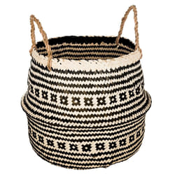 Panier seagrass pliant frisé noir