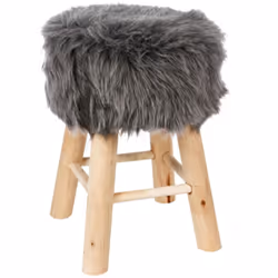 Tabouret bas effet fourrure Instinct Naturel - Atmosphera