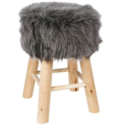 Tabouret bas effet fourrure Instinct Naturel - Atmosphera