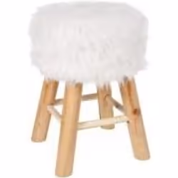 Tabouret bas effet fourrure Instinct Naturel - Atmosphera