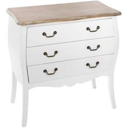 Chiffonnier Chrysa blanc 3 tiroirs Atmosphera créateur d'intérieur