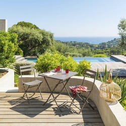 Hesperide - Table de jardin pliante carrée Greensboro tonka 2 places en acier traité époxy - Hespéride