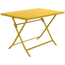 Hesperide - Table de jardin pliante rectangulaire Greensboro jaune moutarde 4 places en acier traité époxy - Hespéride