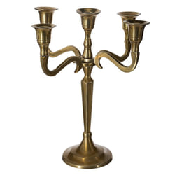 Bougeoir métal Doré 5 têtes H27