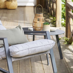 Table d appoint de jardin ronde Saona graphite 70x40cm en acier traité époxy - Hespéride