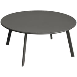 Table d appoint de jardin ronde Saona graphite 90x40cm en acier traité époxy - Hespéride