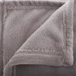 Plaid flanel uni gris 125X150
