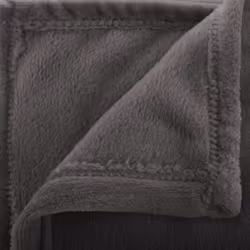 Plaid flanel uni gris foncé 125X150