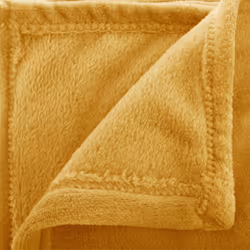 Plaid flanel uni ocre 125X150