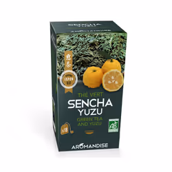 Aromandise STHEVYU, 36 g, Japon, Feuilles de thé vert Sencha* (90%), CHE ronde d'agrumes* (poudre d'agave tequilana*, huiles. ...
