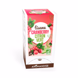 Aromandise TTS18, Canneberge* (28%), églantier (cynorhodon)*, morceaux de pomme*, hibiscus* (14%), zeste d'orange*,..., 1 piè ...