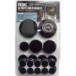 Patins de protection - Non spécifié - Lot de 50 - Feutre - Adhésif - Noir