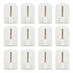 Paris Prix Lot de 12 Crochets Adhésifs Blanc