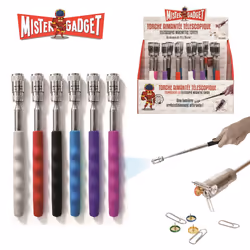 Mister Gadget Torche Aimantee Telescopique, Lampe-crayon, Multicolore, LED, 0,8 m, 6 pièce(s), 71 g