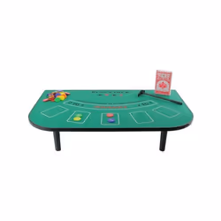 Jeu de table BlackJack Mister Gadget MG3080 - 54 cartes - 1 balayeur - 50 jetons - Vert et noir