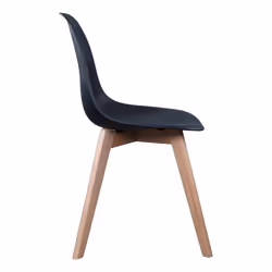Chaise scandinave - THE CONCEPT FACTORY - Coque polypropylène Noir - Bois - Pour salle à manger