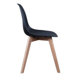 Chaise scandinave - THE CONCEPT FACTORY - Coque polypropylène Noir - Bois - Pour salle à manger