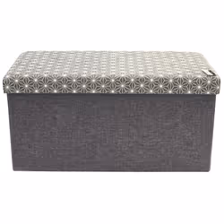 CMP Paris Coffre Rangt Banc Pliable Gris, Chaise avec assise rembourrée, Gris, Tissu, Gris, Bois, 762 mm