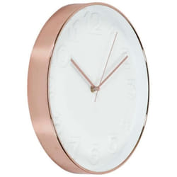 Horloge Ronde 30.5 cm blanche cuivrée