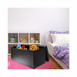 Coffre de rangement banc pliable lisse Noir