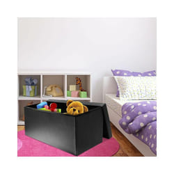 Coffre de rangement banc pliable lisse Noir