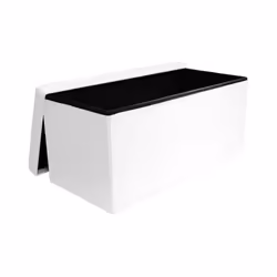 Coffre de rangement banc pliable lisse Blanc