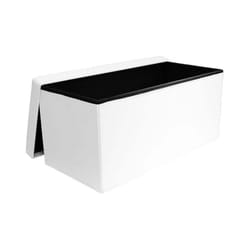 Coffre de rangement banc pliable lisse Blanc