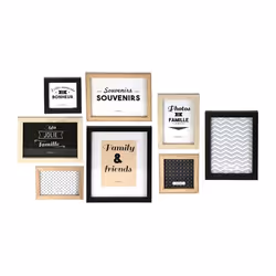 Lot 8 cadres photo design en bois