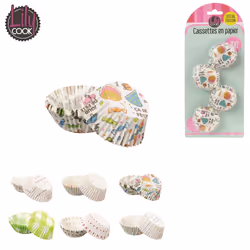 Lily cook Moule Muffins Papier 4.5cm x 100, Multicolore, Papier, 44 mm, 44 mm, 19 mm, 4,4 cm