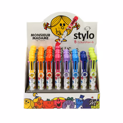 The Concept Factory Stylo 8 Couleurs, Stylo à bille rétractable avec clip, Noir, Bleu, Vert, Orange, Rose, Violet, Rouge, Jau ...