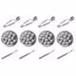 S&D KU6097 Coffret Dégustation Escargots Service 4 personnes Assiettes fourchettes et pinces Gris Inox H225 x 33 x 32 cm