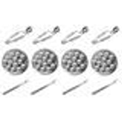 S&D KU6097 Coffret Dégustation Escargots Service 4 personnes Assiettes fourchettes et pinces Gris Inox H225 x 33 x 32 cm