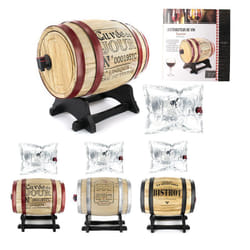 Distributeur à vin - Totally Addict - KV7166 - Tonneau en bois - Poche en aluminium - Robinet intégré