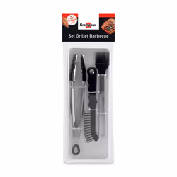 Krampouz Set Gril et BBQ, Ensemble d'outils, Noir, Acier inoxydable, Silicone, Acier inoxydable, 400 g, 400 g, 3 pièce(s)