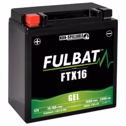 Batterie Fulbat FTX16 GEL – 12 V 14,7 Ah (réf. 550763) La batterie FTX16 GEL de Fulbat est conçue pour offrir performance, sé ...