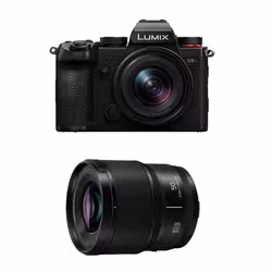 Panasonic appareil photo hybride lumix s5d + 18-40mm f/4.5-6.3 + 50mm f/1.8