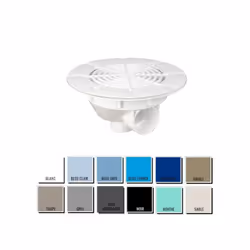 Description de la bonde de fond Aquareva : Bonde de fond avec corps et grille en ABS blanc, équipée d'une sortie latérale fem ...