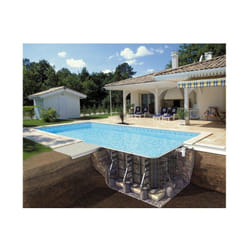 Piscine p-psc rectangulaire avec filtration Soliflow hauteur 150 cm - Couleur liner: Gris clair - Taille piscine: 7,50 x 3,50 x 1,50 m