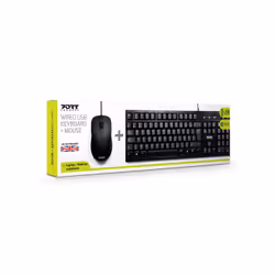 Port Designs 900900-UK clavier Souris incluse USB QWERTY Anglais britannique Noir
