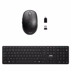 Port Designs 900907-FR, Bluetooth, AZERTY, Noir, Souris incluse