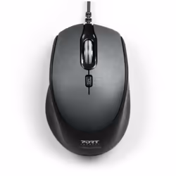 Port Designs 900711-B, Droitier, USB Type-A, 3200 DPI, Noir