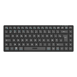 Port Designs 911001FR clavier maison/bureau RF sans fil + Bluetooth AZERTY Français Noir